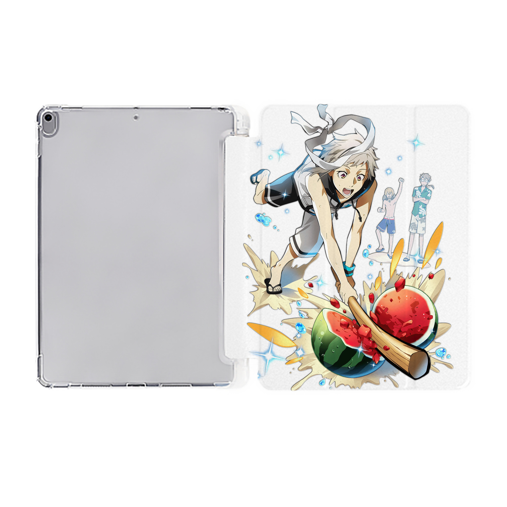 （画像用） 文豪ストレイドッグス Bungo Stray Dogs IPad ケース ペン収納付き 三つ折りスタンド PUレザー×シリコン 対応機種9.5/10.5/10.9インチ